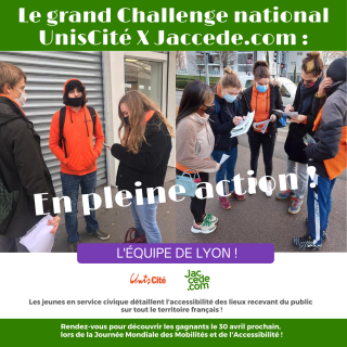 Les jeunes de l'équipe de Lyon d'Unis Cité en action !
